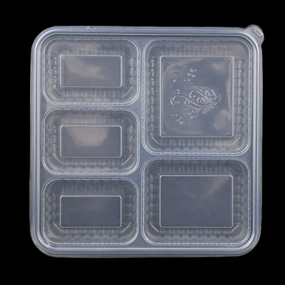 Cinco compartimentos divididos para lancheira transparente